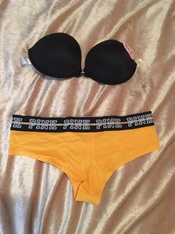 Sexy transparent bra clip in front adjustable 36b pink bikini size M