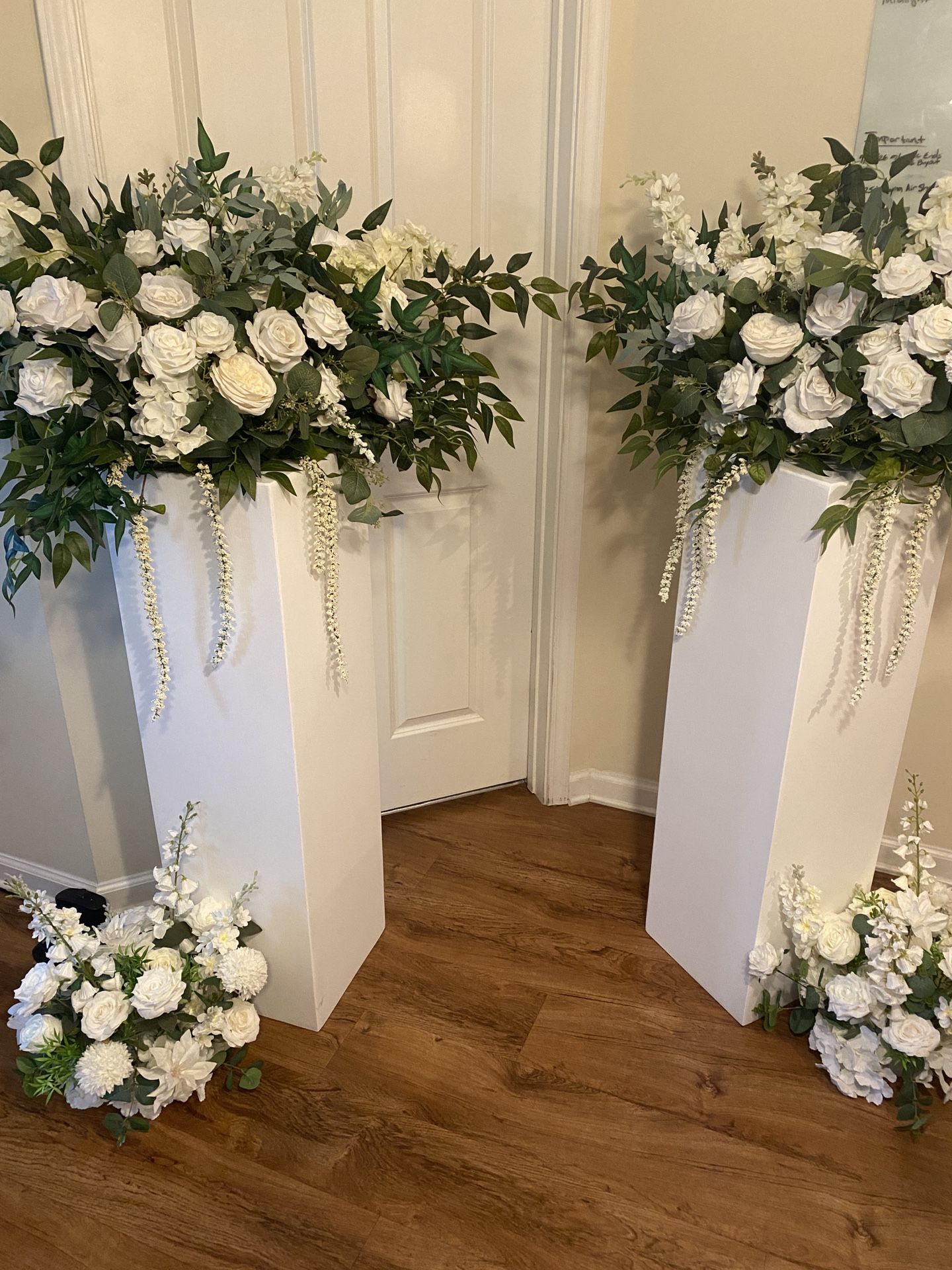 White Display Pedestal Stands (2)
