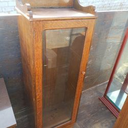 Vintage Oak Gun Cabinet No Lock 