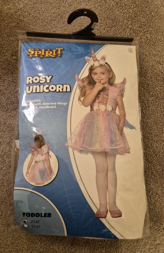 Spirit Halloween Rosy Unicorn - Pastel Alicorn Costume Little Girl Toddler Sizes 2T-4T