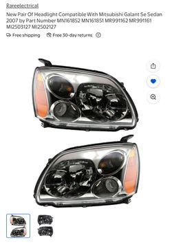 New Pair Of Headlight Compatible With Mitsubishi Galant Se Sedan 2007