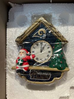St. Louis Rams Christmas Cuckoo Clock Figurine