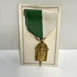 Vintage Rare Oratory First Medal 1955 Green & White Ribbon