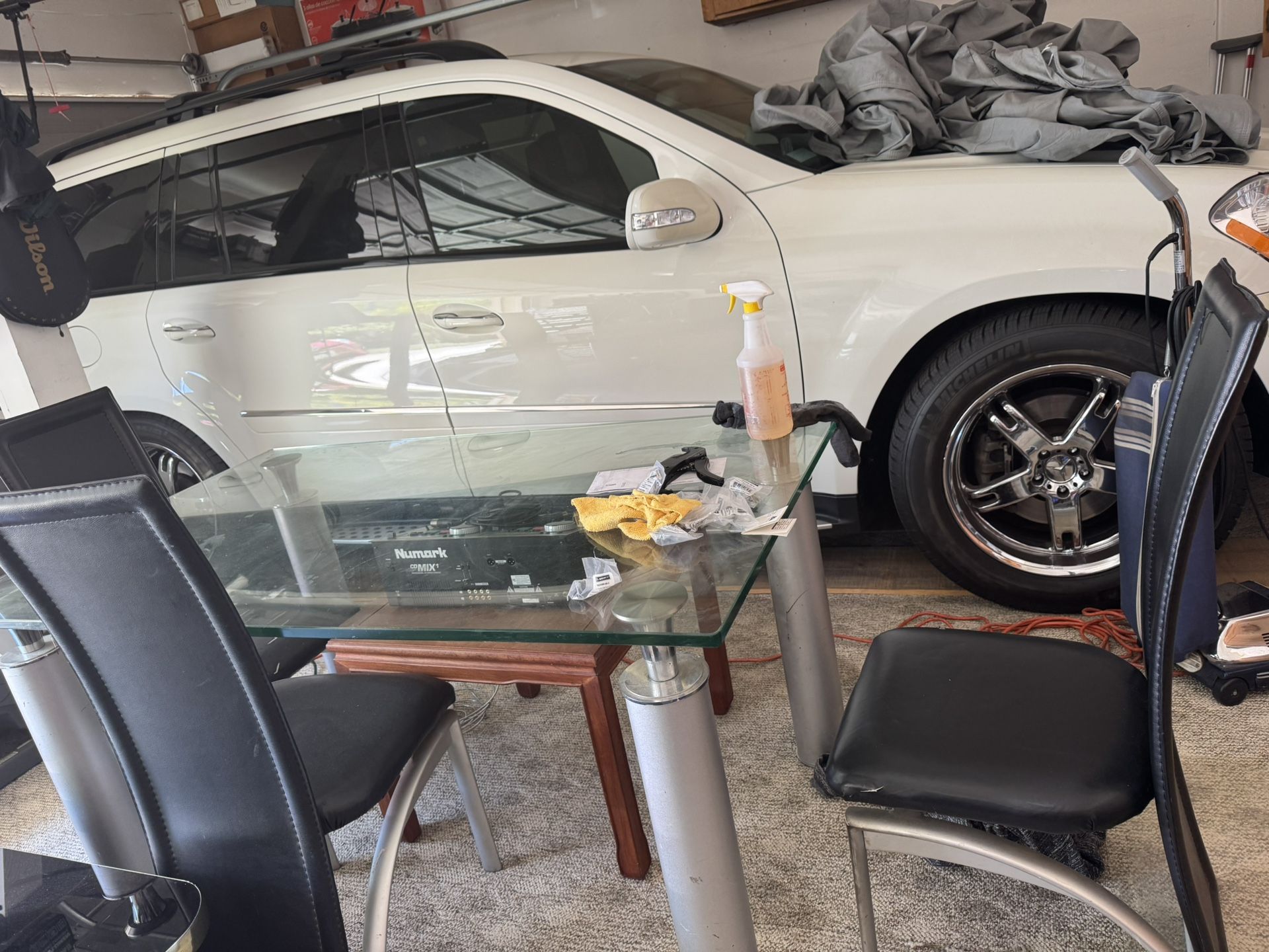 Glass Dining Table With 3 Chairs