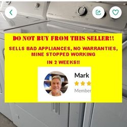 Buyer Beware - Dont Buy Washer/dryer From Seller
