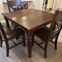Wood Dining Table and Chairs 