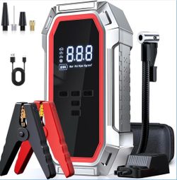 Jump Starter with Air Compressor, 5000A Peak Car Battery Jump Starter