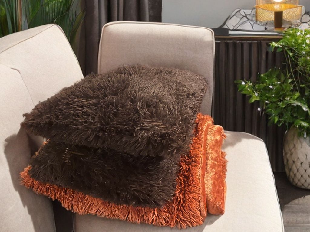 Fuzzy Pillows And Throw Set