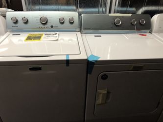 New scratch and dent Maytag washer and dryer set. 1 year warranty