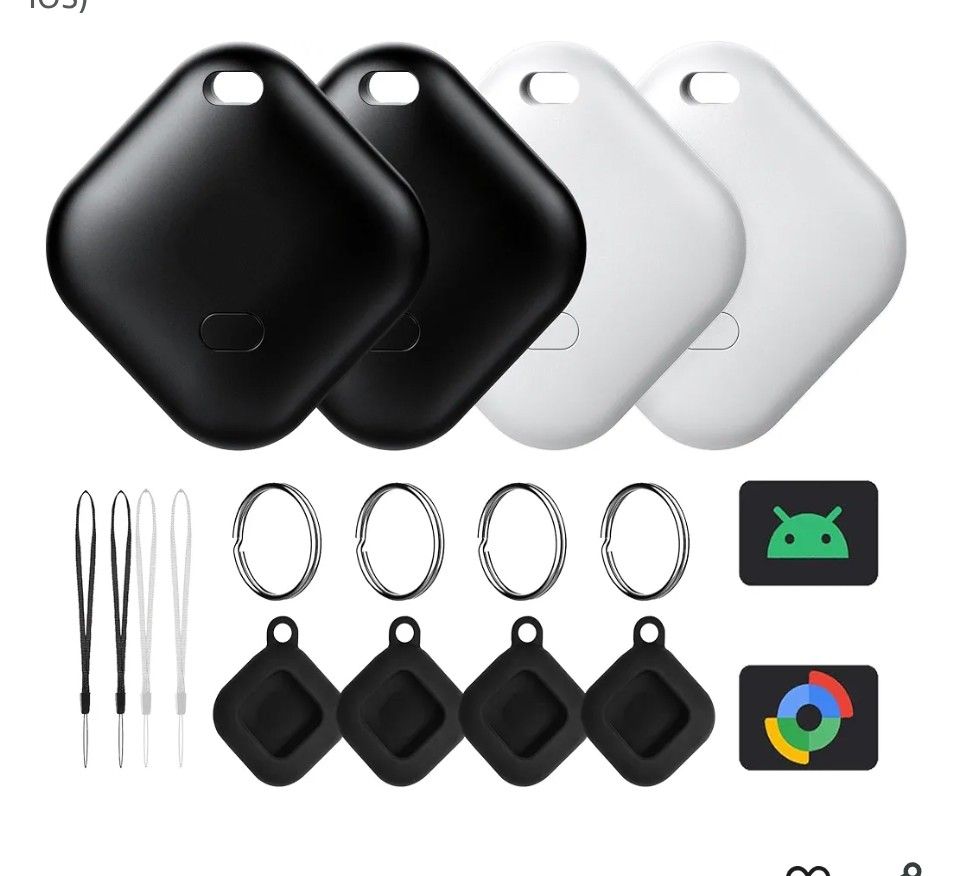 Air Tag for Android, Tags-4 Pack Tracker with 4 Case, Works via Google Find Hub App, Android Tracker Tags, Item Finder for Key, Backpack, Travel and C