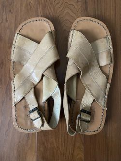 Men”s Italian Genuine Leather Sandals Size 42