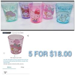 All 5 HELLO kitty And FRIENDS CUPS