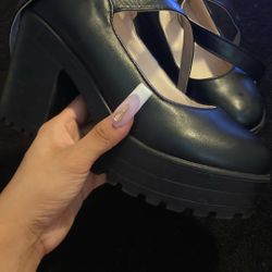 chunky pump heels