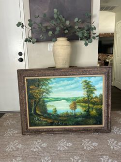 Vintage Oversized Landscape Painting