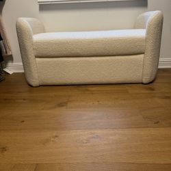 Modern Faux Shearling Bench