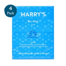 NEW Harry's STONE Bar Soap 4oz, 4 Pack