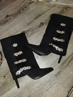 Thalia Sodi jeweled midi boots
