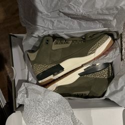 New Olive Jordan Retro 3's For Sale 