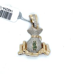 10kt Gold Diamond Money Bag Pendant 5.70grams 149254 15