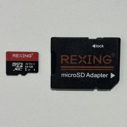 REXING 64GB microSDXC UHS-3 SD Card With Adapter