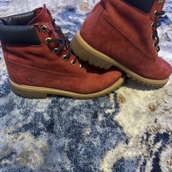 Timberland 6” Red Boot Size 7