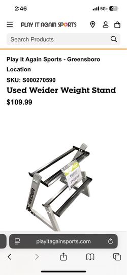 Used Weider Weight Stand fits  5-30lb dumbbells