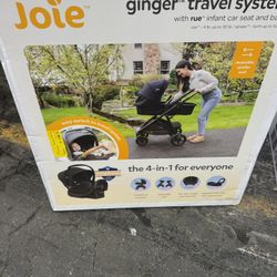 Joie Ginger Travel System Rue Infant Car seat And Base Shale Dark 