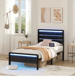Zimtown Twin Size Platform Bed Frame