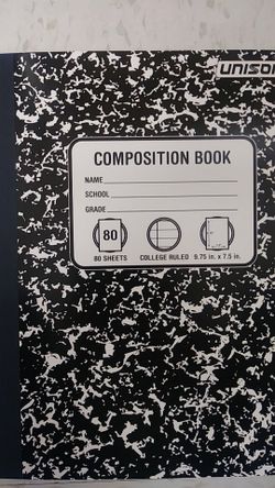 Composition book, notebook, school supplies