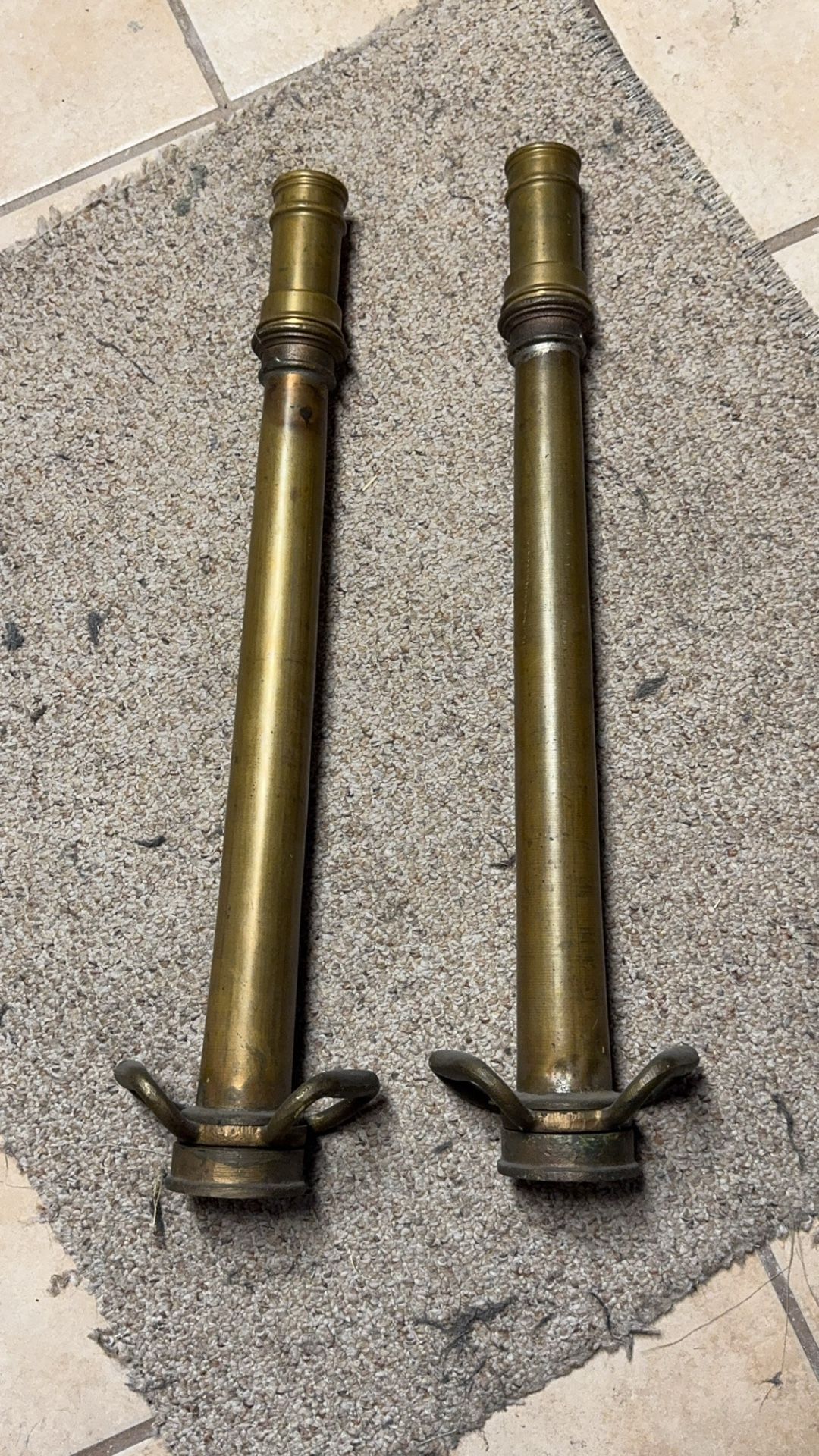 2 - Antique Brass Firemans Nozzles