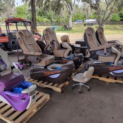 Pedicure Chairs With Back Massagers And Worker Chairs Added