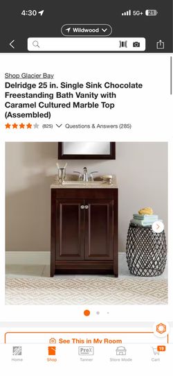 24” bathroom vanity with marble sink
