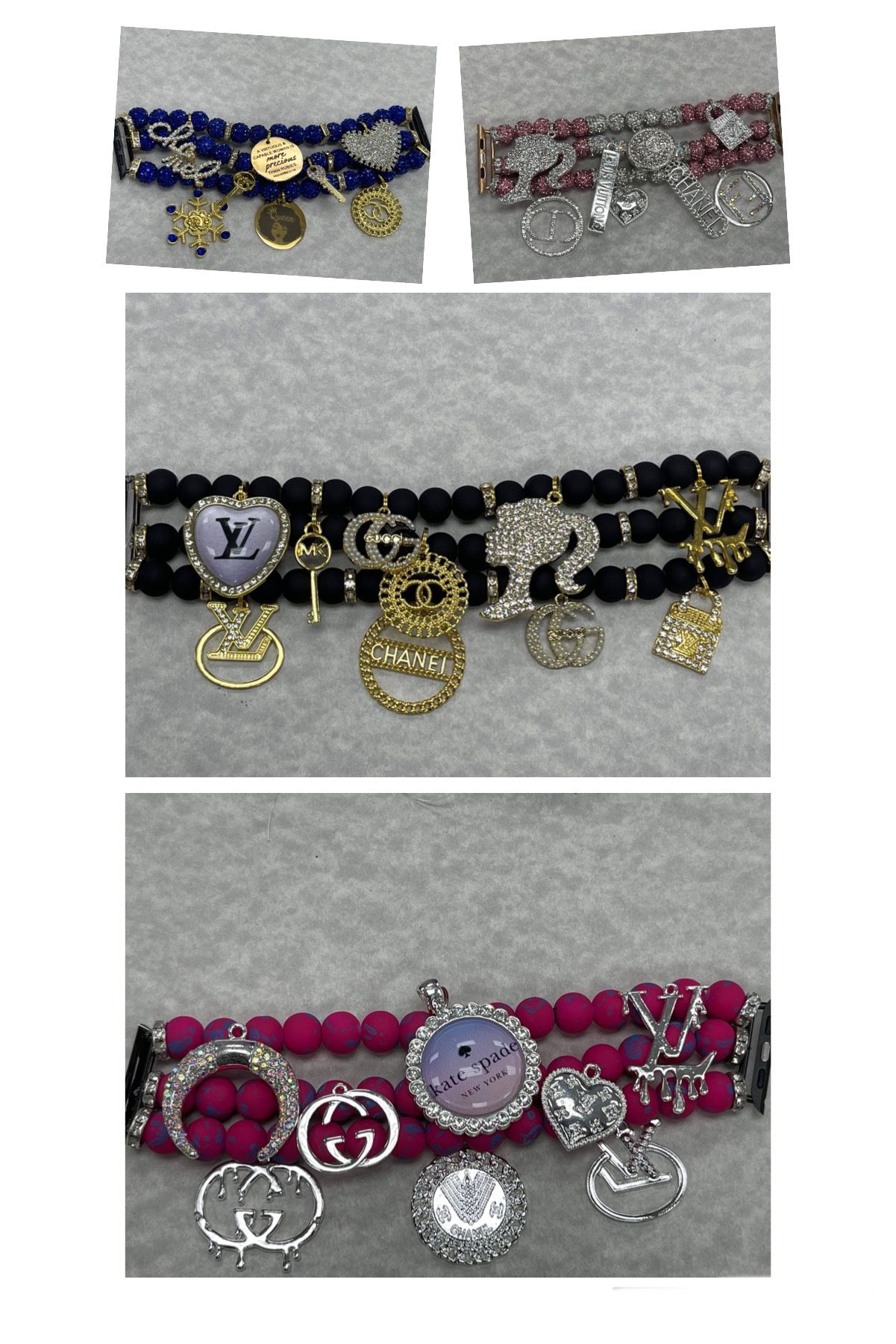 Custom Beaded Charm Watch Bands