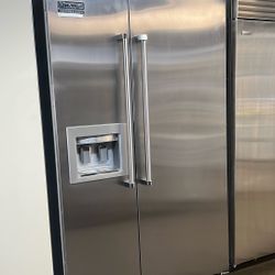 Viking 48”Wide Built In Side By Side Stainless Steel Refrigerator 