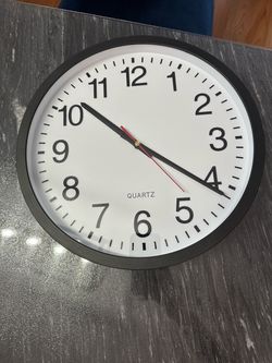 Universal Round Wall Clock, 12.5" Overall Diameter, Black Case
