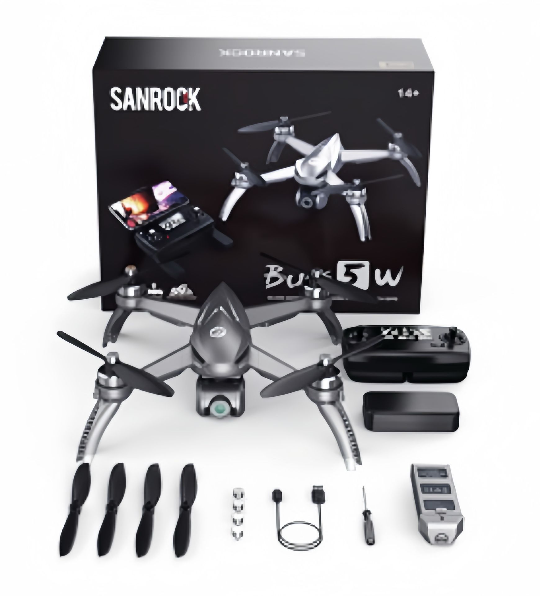 B5W GPS Drones with 4K UHD Camera for Adults Kids Beginners, Quadcopter with Brushless Motor, 5GHz FPV Transmission, Auto Return Home, Long Range Cont