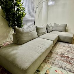 3 Piece Modular Sofa In Gray