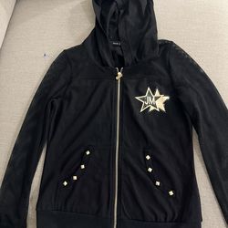 Brand New Kids black zip-up hoodie with gold