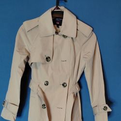 London Fog Double Breasted Trench Coat (Dark Khaki)