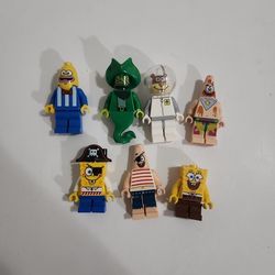 LEGO SpongeBob Minifigure Lot of 7 – SpongeBob Patrick Dutchman  – Genuine LEGO!