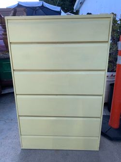 Yellow 5 Drawer Tall Dresser $75 OBO!