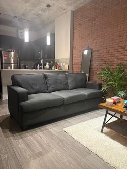Dark Gray 3-Seater Sofa + Matching Armchair Set