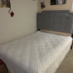 Queen size bed with box spring and head board