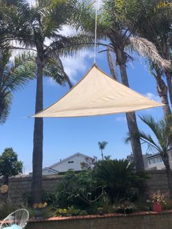 13 foot triangular shade sail - Like NEW - Had to move after put up for 1 week! My loss = your gain - must come to Huntington Beach