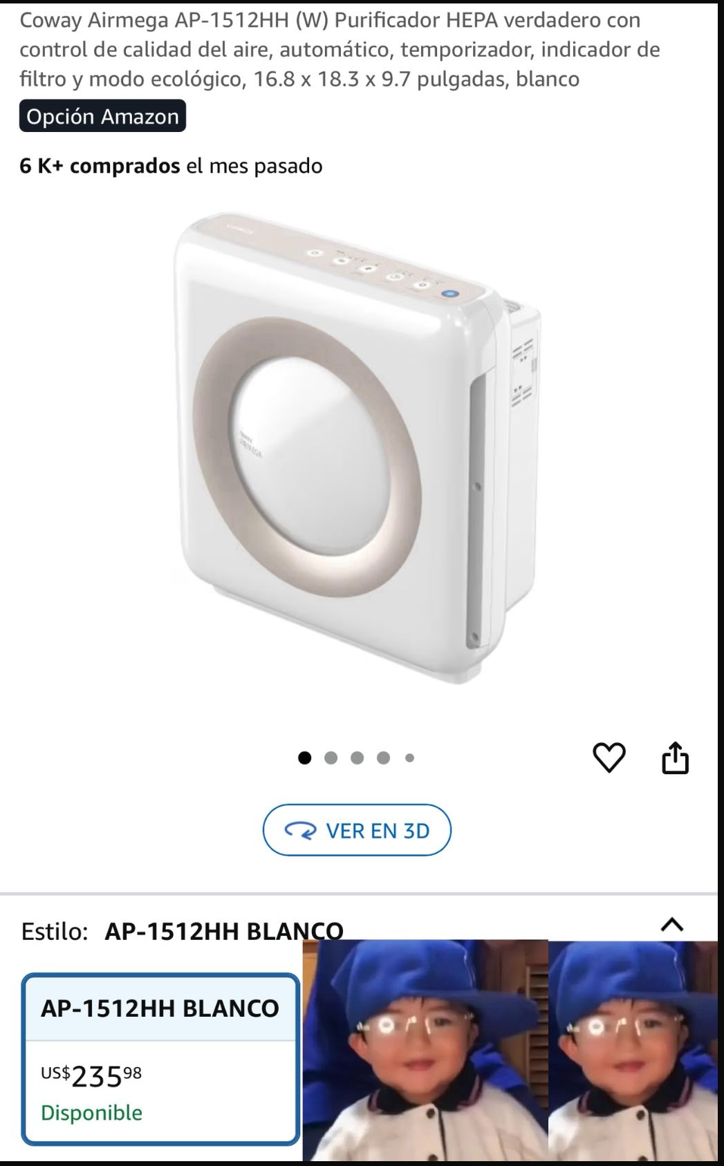 Coway Airmega AP-1512HH (W) Purificador HEPA verdadero con control de calidad del aire, automático, temporizador, indicador de filtro y modo ecológico