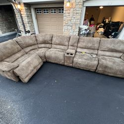 Brown Reclining Sectional Couch