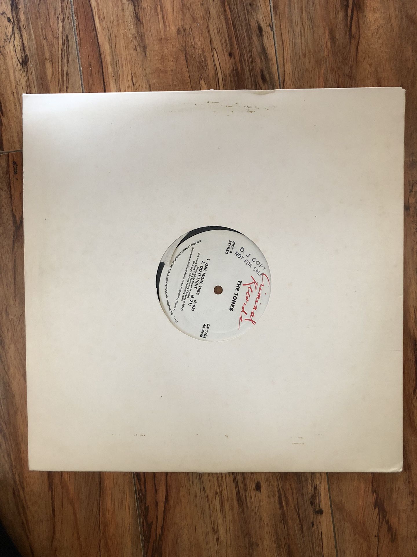 The Tones - “One More Time” 1983 Private Press Funk/Disco