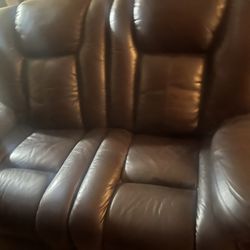 Leather Reclining Couch And Loveseat 