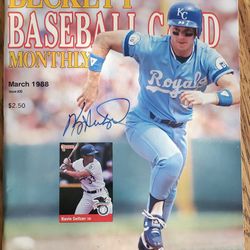 Kevin Seitzer Autographed Beckett Baseball Card Monthly  - March 1988