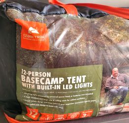 Ozark 12 person tent with built in LED lights